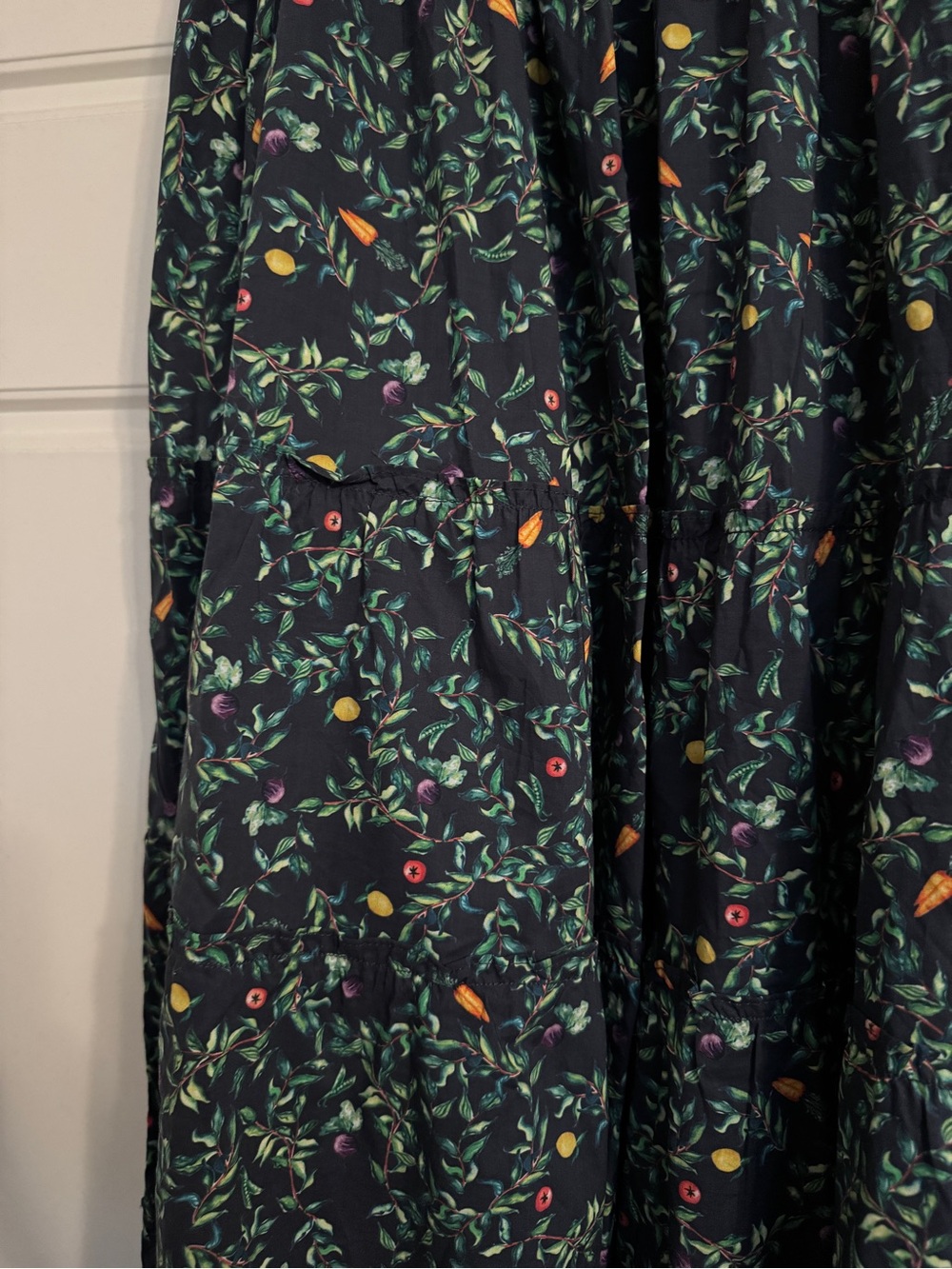 Hill House Navy Floral Smocked Maxi Dress with Yellow & Pink Accents - Picture 3 of 3